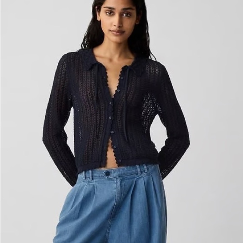 Gap x DÔEN Linen Blend Cardigan in Navy Blue